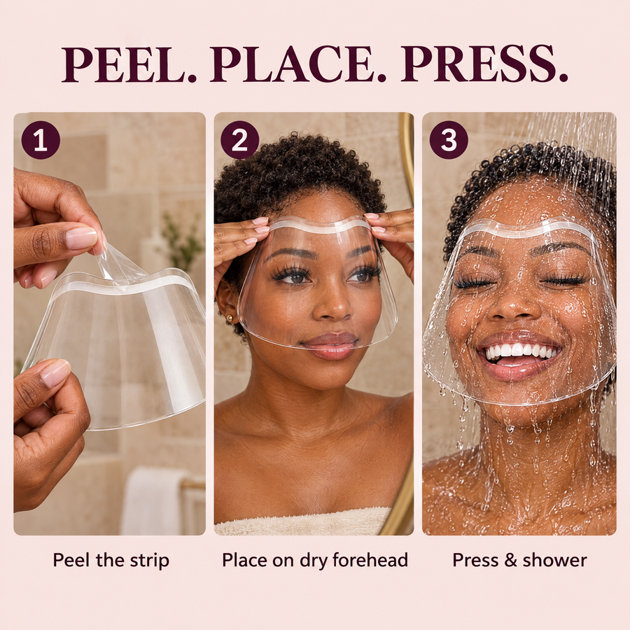 How to use: peel the strip, place on dry forehead, press and shower