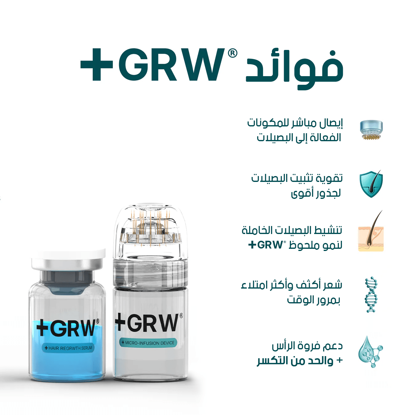 GRWOOTS® علاج بالحقن المجهري لتساقط الشعر ودعم نمو شعر أقوى وأكثر كثافة